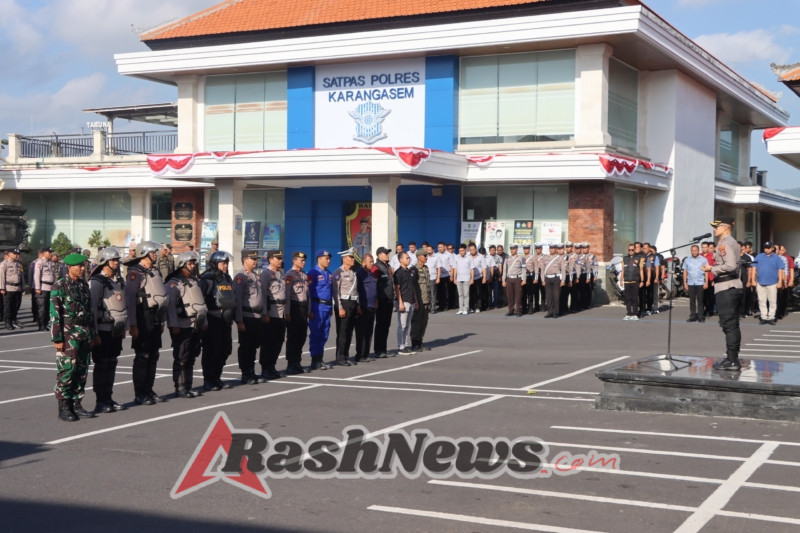 Polres Karangasem Gelar Apel Kesiapan Pengamanan Paruman Prajuru Desa Adat Bugbug