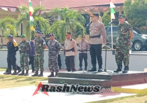 Apel Gabungan di Polres Ende, Kodim 1602/Ende Tunjukkan Kesiapan Pengamanan Aksi Massa