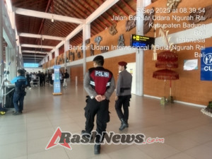 Polres Bandara Ngurah Rai Gelar Patroli di Terminal Kedatangan Domestik