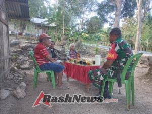 Danramil 1618-02/Miobar Pimpin Monitoring Wilayah dan Komsos di Dusun Banu, Desa Tasinifu