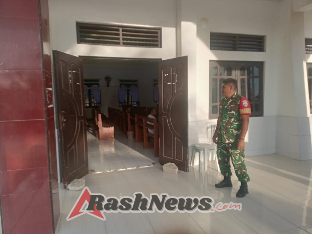 Pengamanan Ibadah Minggu Jemaat Talitakumi Berjalan Aman Bersama Piket Koramil Batutua