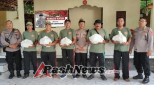 Kasat Binmas mewakili Kapolres Karangasem melaksanakan Minggu Kasih Bersama Anggota Linmas