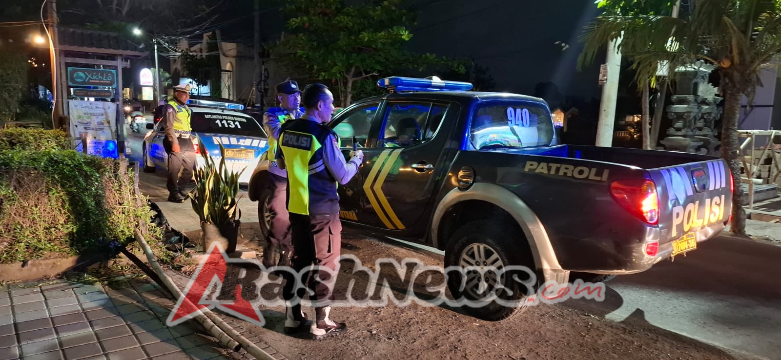 Jaga Keamanan Wilayah Polsek Kuta Utara Gelar Patroli Skala Besar