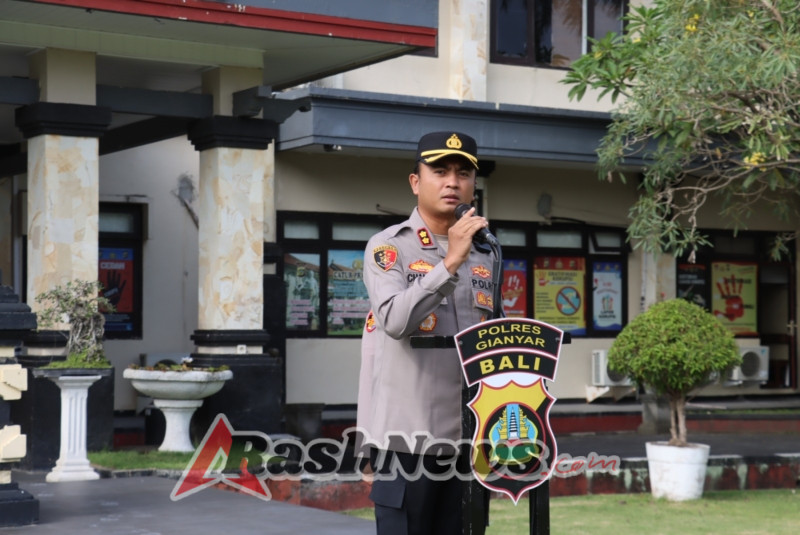 Apel Pagi Personel Polres Gianyar, Kapolres Tekankan Profesionalisme dan Bijak Bermedia Sosial