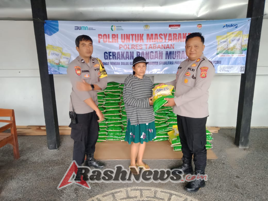 Polsek Selemadeg Timur Salurkan beras murah (SPHP) dalam Gerakan Pangan Murah