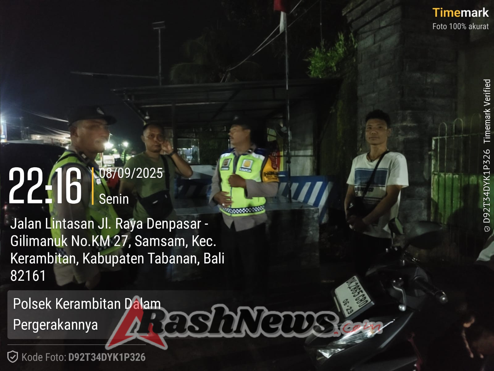 Upaya Cegah Tindak Kejahatan Curat, Curas dan Curanmor Polsek Kerambitan Giatkan Patroli Blue Light.