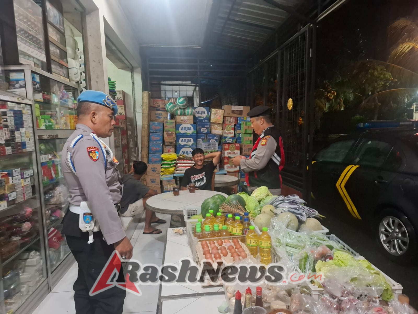 Sambangi Pasar Polsek Petang Tingkatkan Blue Light Patrol Di Jalur Tengah
