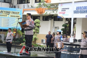 Hujan Tak Surutkan Semangat, Polres Tabanan Gelar Upacara Haornas Ke-42