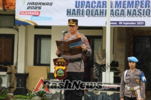 Srikandi Polres Tabanan Pukau Upacara Haornas Ke-42 Meski Diguyur Hujan