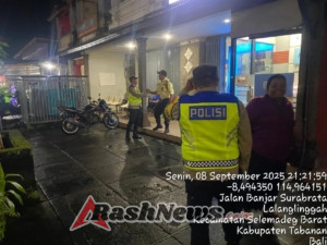 Polsek Selemadeg Barat Gelar Patroli Malam, Cegah Aksi Kriminal