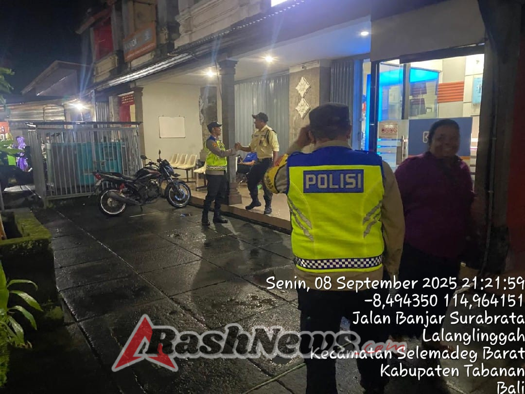 Polsek Selemadeg Barat Gelar Patroli Malam, Cegah Aksi Kriminal