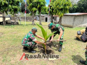 Kodim 1602/Ende Komitmen Dukung Program Lingkungan Hidup Melalui Penanaman Pohon Kelapa