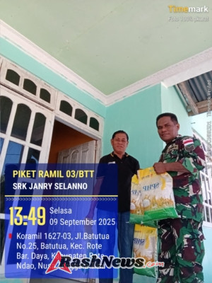Babinsa Batutua Salurkan 15 Karung Beras SPHP ke Warga Desa Sakubatun