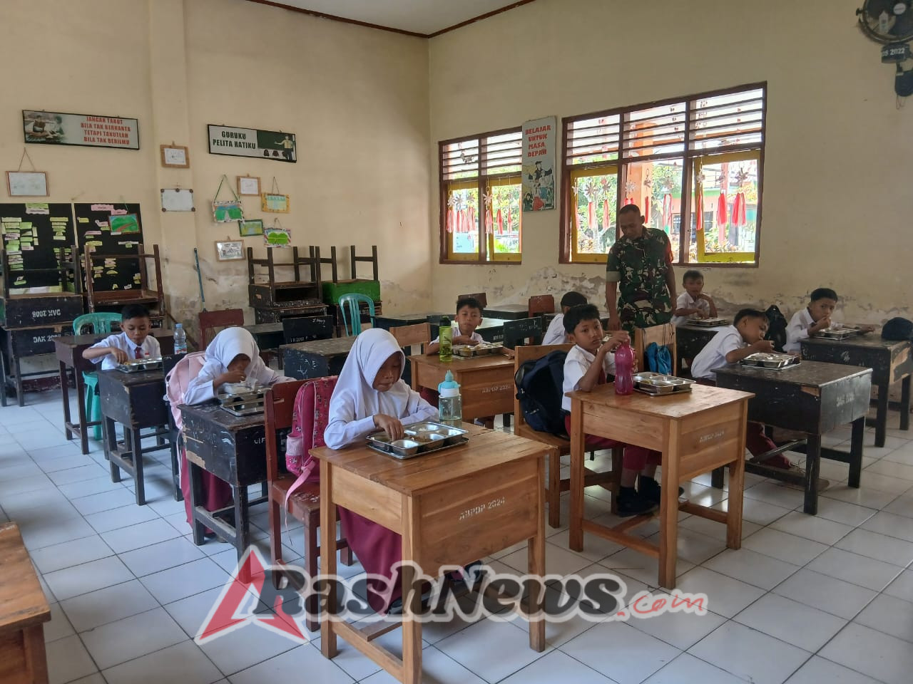Babinsa Taliwang Wujudkan Kepedulian Kesehatan Anak Melalui Program Makan Bergizi Gratis