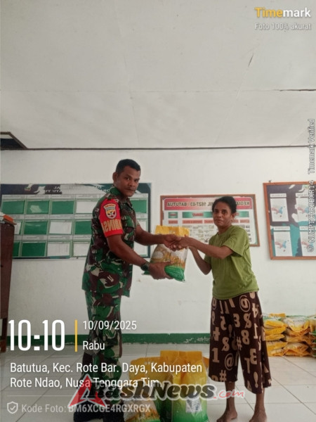 Babinsa Rote Ndao Himbau Warga Manfaatkan Beras SPHP untuk Kebutuhan Keluarga