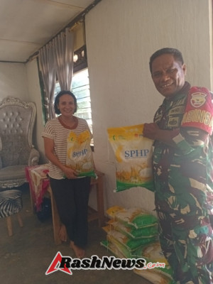 TNI Hadir untuk Rakyat, Babinsa Koramil 1627-03 Distribusikan 16 Karung Beras SPHP ke Warga