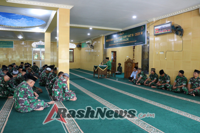 Mewujudkan Personel TNI AD Yang Religius, Kodim 0309/Solok Gelar Peringatan Maulid Nabi Muhammad SAW 1447 H/2025 M