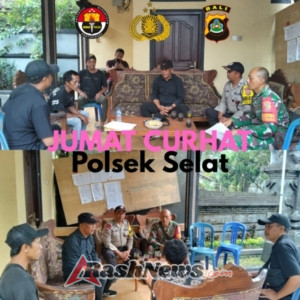 Kapolsek Selat melaksanakan giat Jumat Curhat sambangi Tokoh Masyarakat.