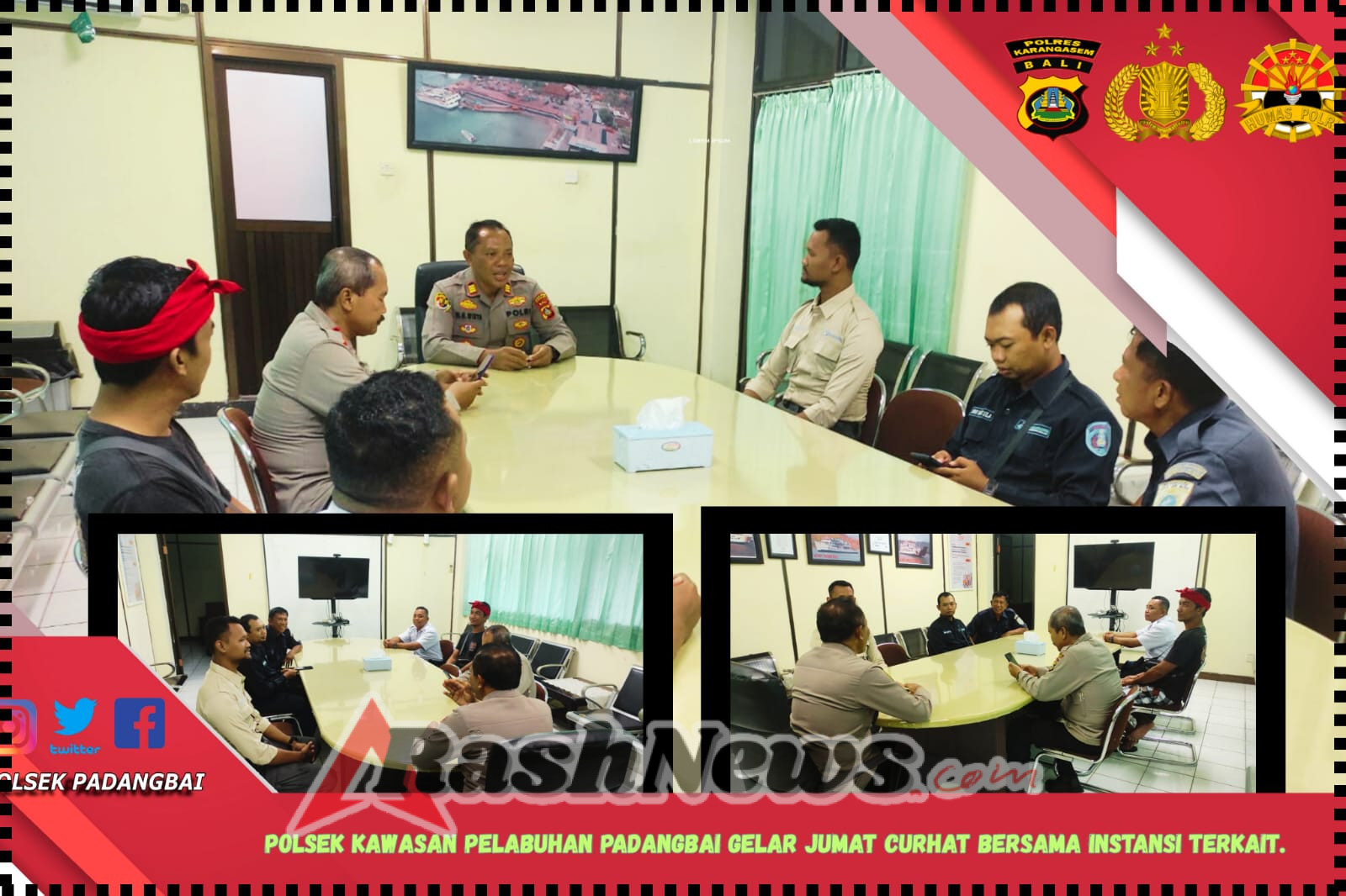 Polsek Kawasan Pelabuhan Padangbai gelar Jumat Curhat bersama Instansi Terkait.