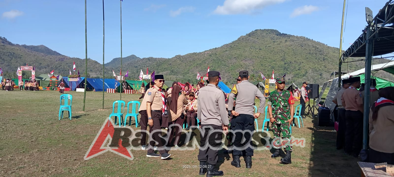Dukung Kegiatan Kepemudaan, Babinsa Koramil 1628 Hadiri Jambore Pramuka Ranting Brang Ene