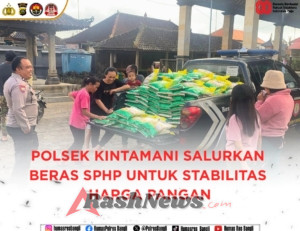 Polsek Kintamani Salurkan Beras SPHP untuk Stabilisasi Harga Pangan