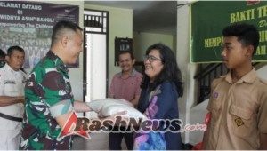 Peduli Sesama, Dandim 1626/Bangli Bagikan Paket Sembako di LKSA Widya Asih