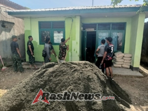 Tingkatkan Kerapian, Anggota Koramil 1628-01/Taliwang Lakukan Pengecatan Rumah Dinas