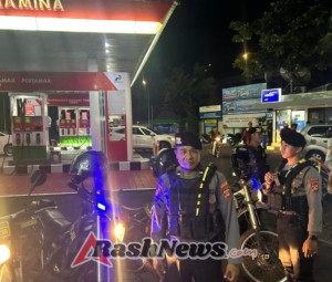 Sambangi SPBU Abianbase, Unit Raimas Sampaikan Pesan Kamtibmas