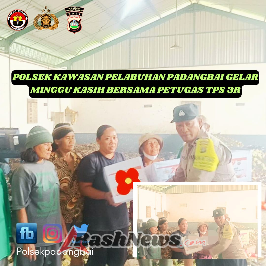 Polsek Kawasan Pelabuhan Padangbai gelar Minggu Kasih bersama Petugas TPS 3R