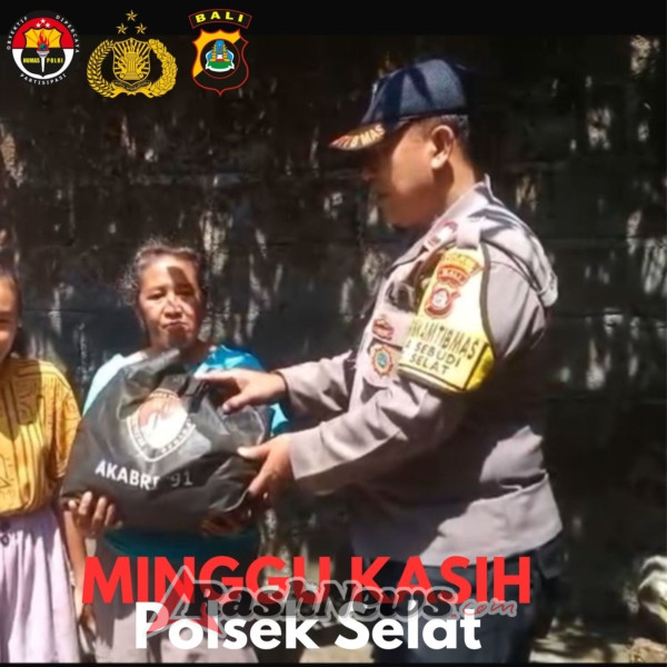 Bentuk Perhatian Polsek Selat kepada Warga Kurang Mampu, Gelar Minggu Kasih di Banjar Dinas Sebudi Desa Sebudi, Kec. Selat