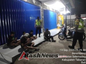 Cegah Kriminalitas & Trek-trekan, Polsek Selemadeg gencarkan Patroli Blue Light malam minggu