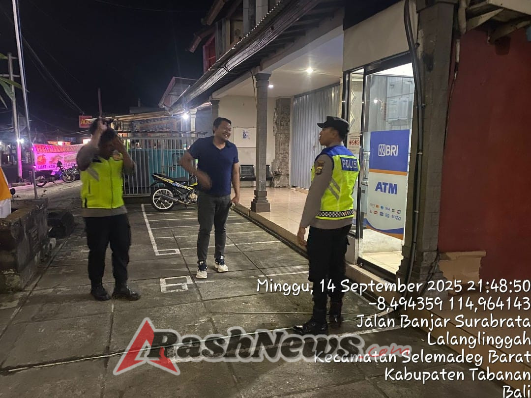 Antisipasi Kejahatan, Polsek Selemadeg Barat Gencar Laksanakan Patroli Malam