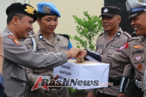 Personil Polres Karangasem Galang Donasi untuk Korban Bencana Alam di Bali