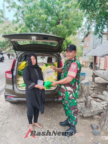 Antusias Warga Tinggi, Gerakan Pangan Murah Kodim 1628/Sumbawa Barat Diserbu Pembeli