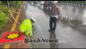 Denpasar Selatan Diguyur Hujan, Polisi Atensi Genangan Air di Sanur
