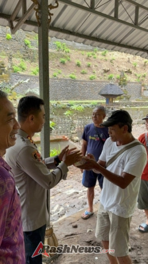 Kapolres Gianyar Tinjau Lokasi Tanah Longsor di Banjar Lebah Keramas