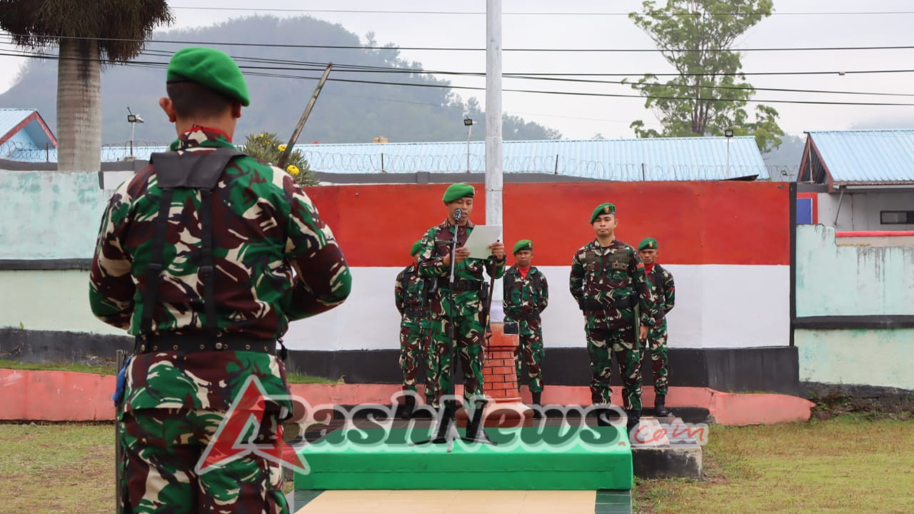 Dandim 1625/Ngada Tegaskan Disiplin dan Dedikasi Saat Pimpin Upacara di Kecamatan Bajawa