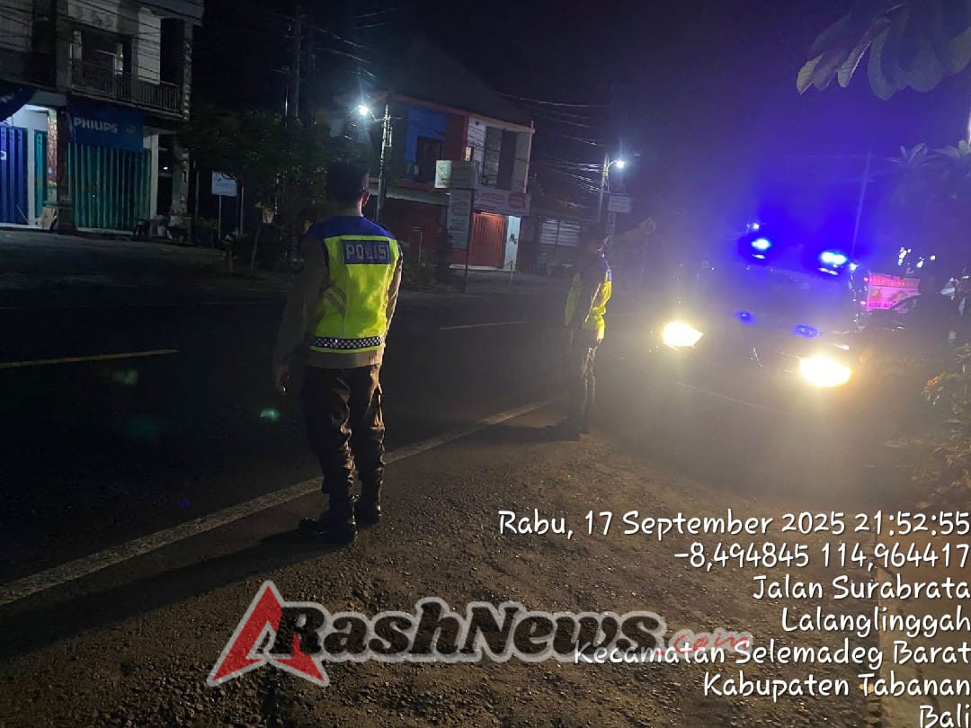 Polsek Selemadeg Barat Gelar Patroli Malam, Cegah Aksi Kriminal