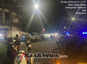 Pastikan Kamtibmas Kondusif Pada Malam Hari Polsek Tabanan Laksanakan Blue light Patrol