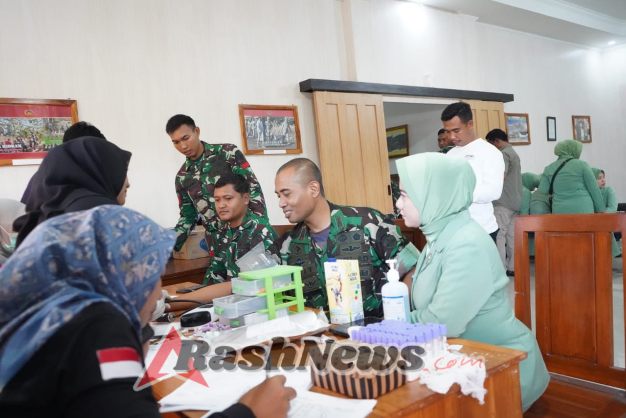 Dandim 1628/Sumbawa Barat Turun Langsung Pimpin Bhakti Sosial Donor Darah