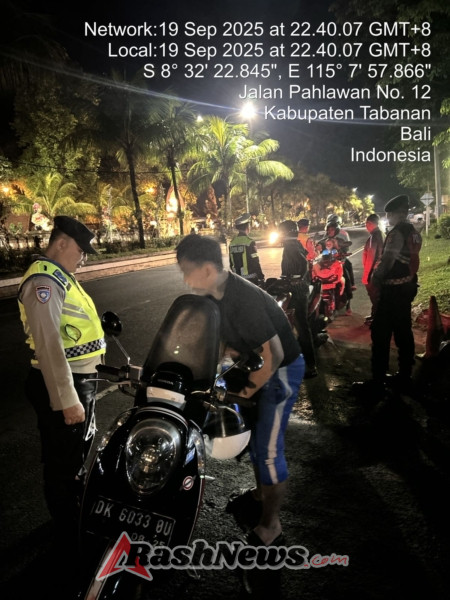 Polres Tabanan Gelar Turjawali, 38 Kendaraan Diperiksa, 4 Pelanggar Diberi Teguran