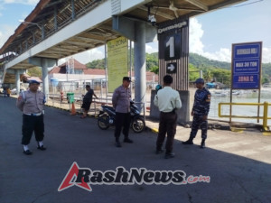 Polsek Kawasan Pelabuhan Padangbai bersinergi lakukan pengamanan di pelabuhan