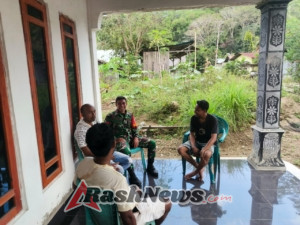 Komsos dan Pamwil Babinsa Wolowaru di Desa Fatamari Berjalan Aman dan Lancar