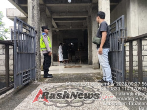 Polsek Selemadeg barat laksanakan pengamanan Ibadah Misa Minggu Umat Kristen di Gereja Batesda Desa Lalanglinggah
