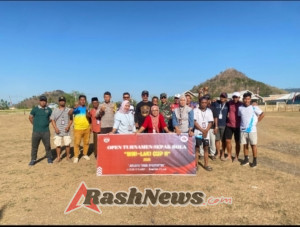 Babinsa dan Bhabinkamtibmas Berora Dukung Penuh Turnamen Bola Mini Bini Laki Cup