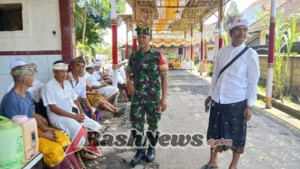 Babinsa Koramil 1616-04 Blahbatuh Dukung Kelancaran Rsi Yadnya di Banjar Persedana