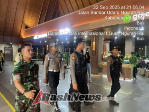 Polres Bandara Ngurah Rai Bersama TNI AU dan Avsec Gelar Patroli Skala Besar di Kawasan Bandara