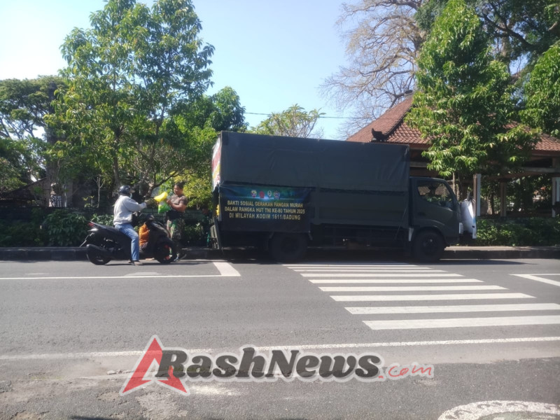 Masyarakat Antusias Sambut Penjualan Beras Murah Kodim 1611/Badung