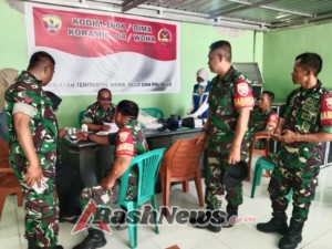 Kerja Sama Koramil dan Puskesmas Woha, Skrining Kesehatan Digelar untuk Cegah Diabetes dan Kolesterol