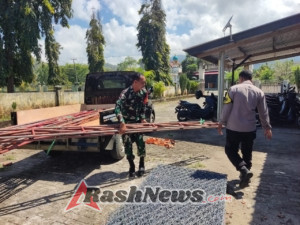Babinsa Desa Ai’kangkung Aktif Bantu Persiapan Acara Pembagian Kartu KSB Maju